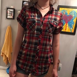 plaid button down shirt